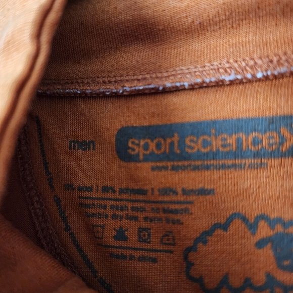 SPORT SCIENCE 1/4 zip Polywool T-Shirt tech shirt athletic running in orange XL - Picture 6 of 9